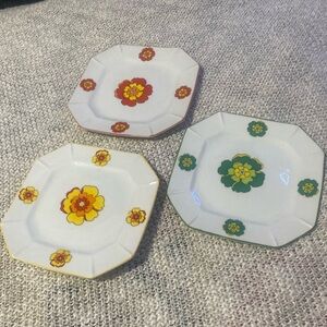 Set of 3 // Japanese Mid Century Bohemian Plates